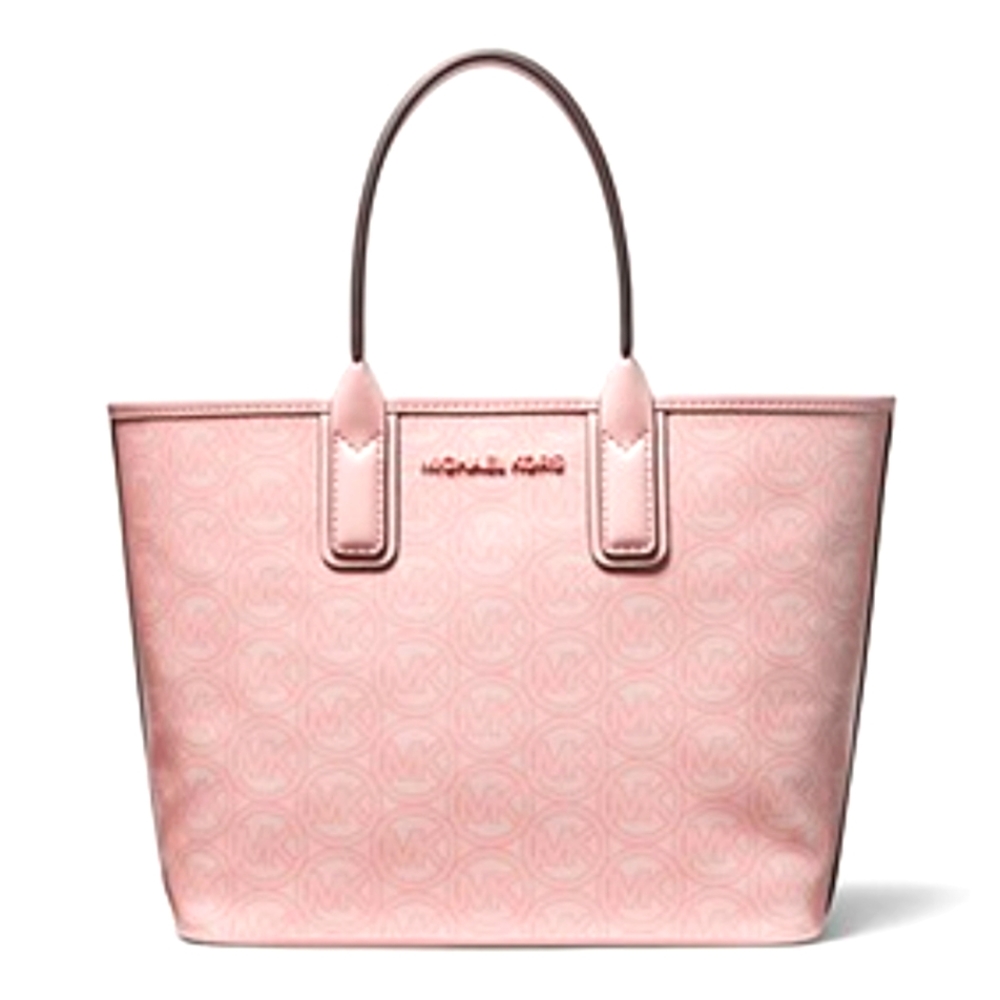 MICHAEL KORS JODIE SMALL LOGO JAQUARD TOTE BAG IN POWDER BLUSH